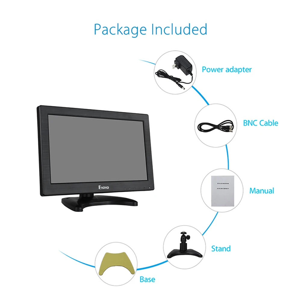 Eyoyo EM12B 11 6 &quotVGA AV BNC HDMI USB ЖК монитор промышленная безопасность экран HD 1366x768