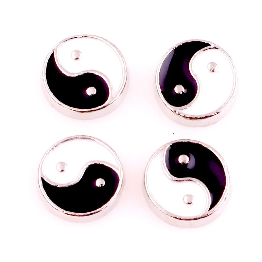20 шт./лот круглые черные и белые Подвески Tai Chi Yin and Yang Bagua Плавающие подвески