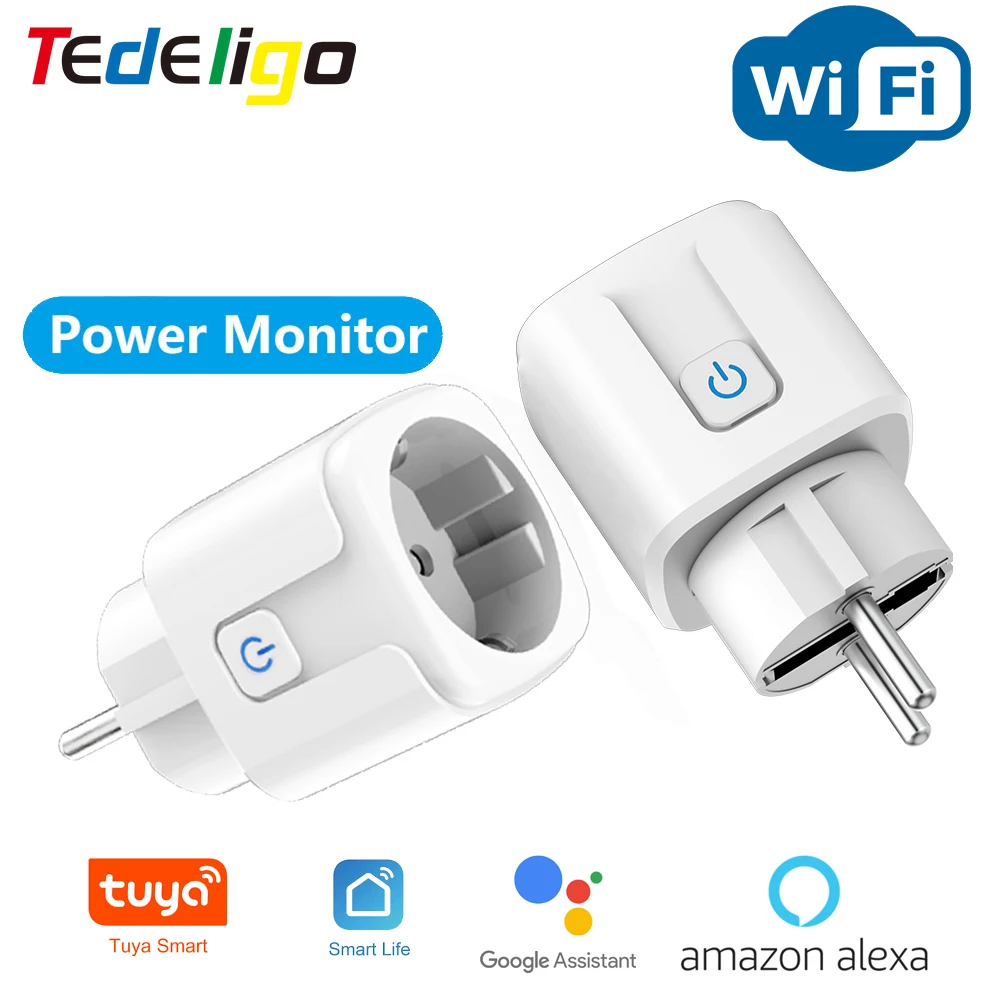 

Smart Plug EU 16A,220V WiFi Socket with Timer Wireless Voice Control,Power Monitor Support,For Smart Life,Alexa,google Assistant