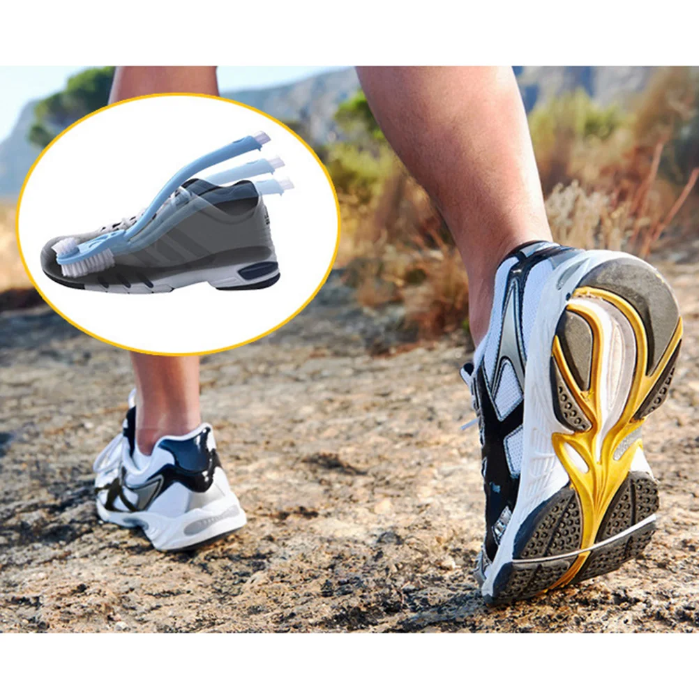 Щетка для обуви с двойной головкой длинной ручкой уборки дома мытья кроссовок