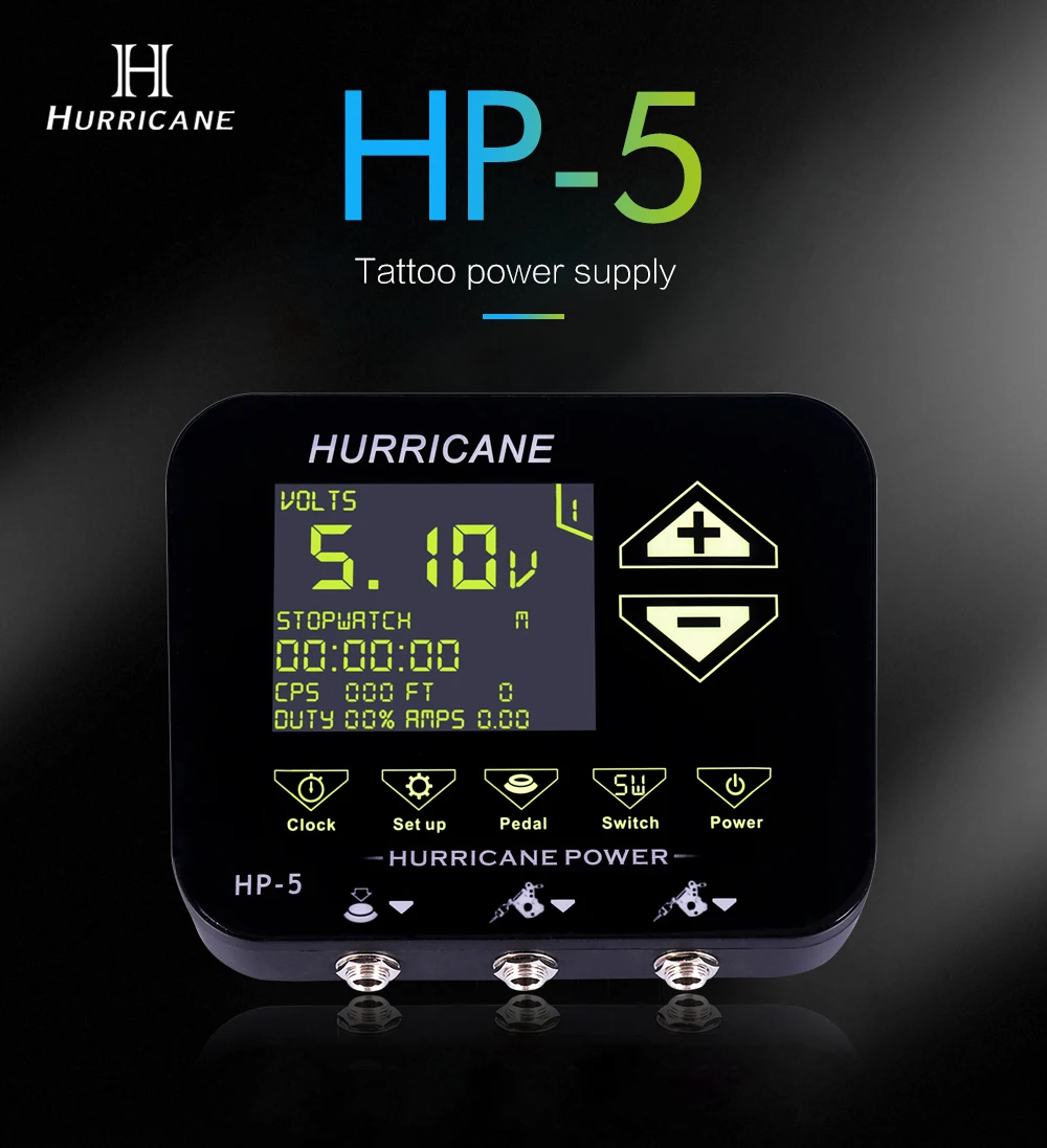 Hurricane Fifth generation tattoo power color tattoo machine HP-5 digital LCD makeup dual power tattoo supplies set