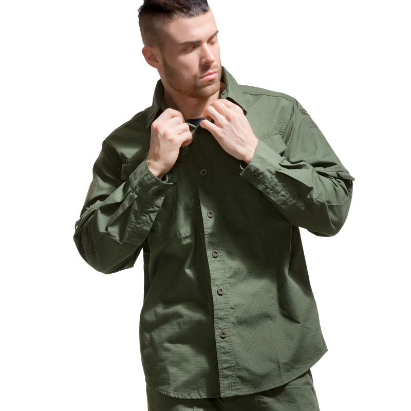 Military Outdoor Tactical Camouflage Long-sleeved Shirt Men's Wear-resistant Cover Commuter Casual Field Combat Training Uniform