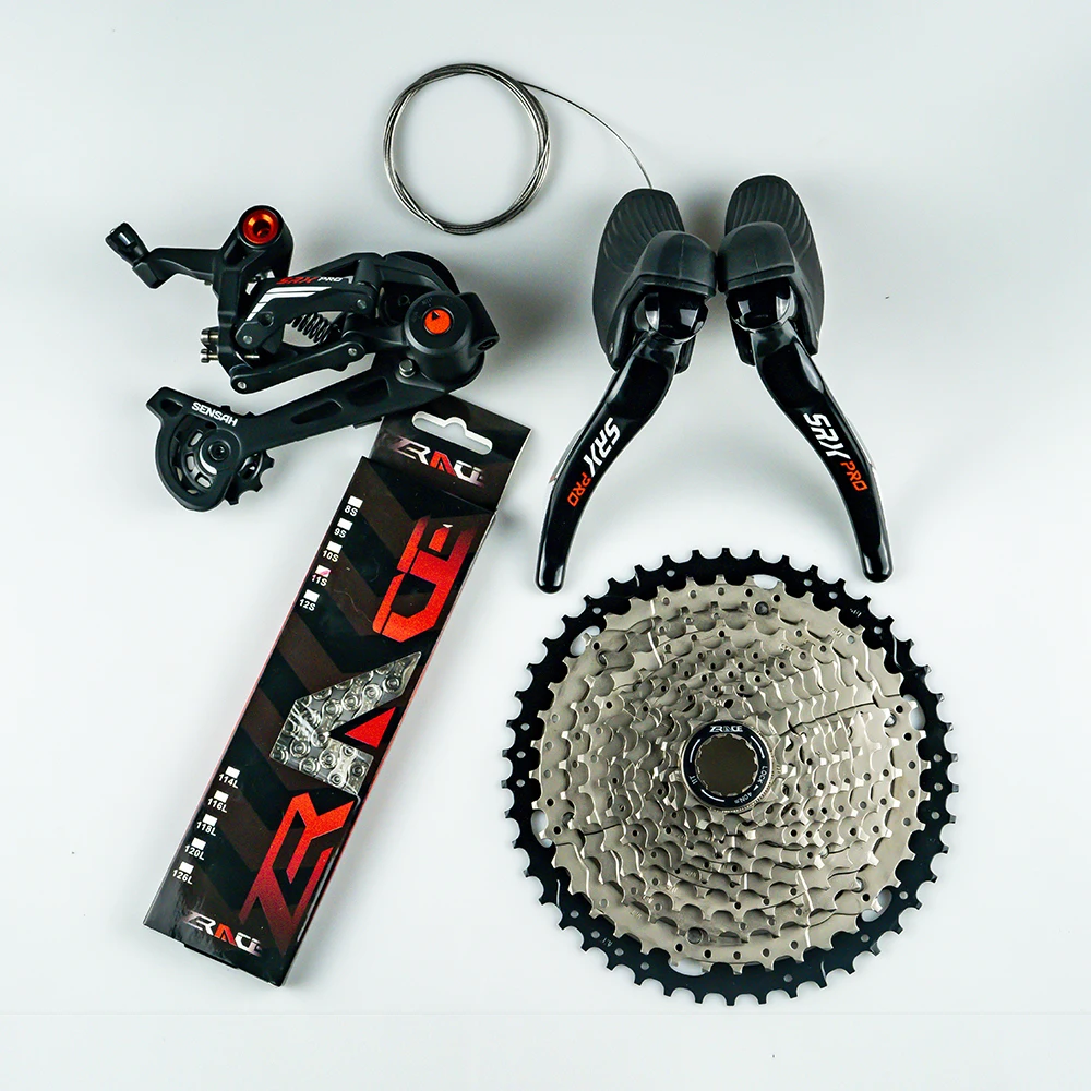 Продажа SENSAH SRX PRO 1x11 Speed, 11 S Road Groupset, R/L Shifter + задний переключатель + Zracing Chainset Cassette, Gravel-bikes Cyclo-Cross