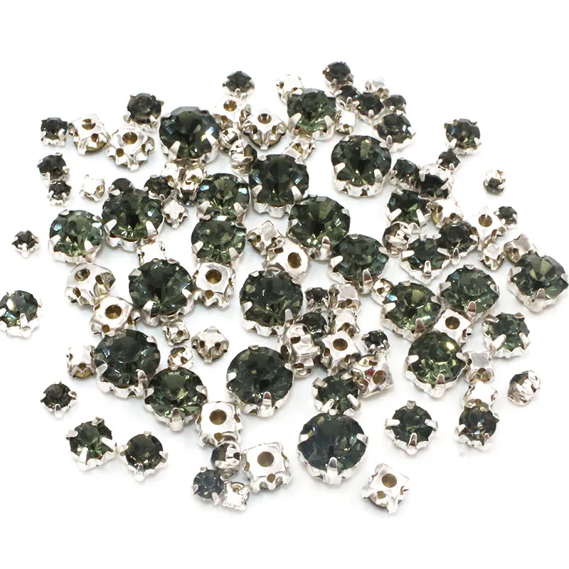 Новинка лидер продаж бисер для одежды 100 шт./упак. смешанные размеры серое стекло