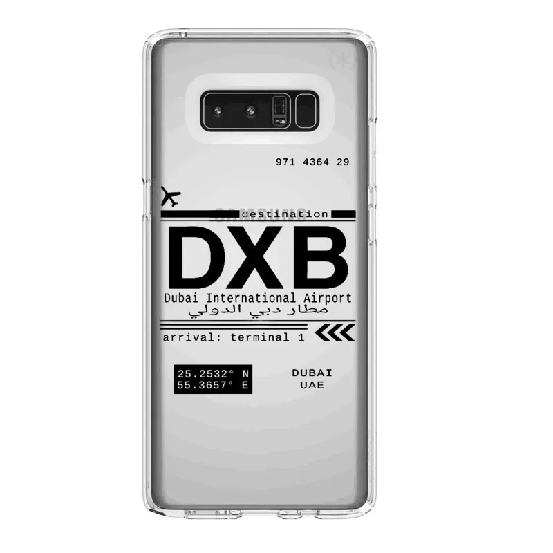 Чехол с кодовыми буквами для портов по всему миру SamsungA50 Note 10 Pro чехол в аэропорту