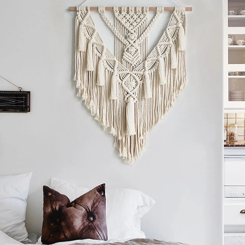 

Best Macrame Wall Hanging Tapestry Wall Decor Boho Chic Bohemian Woven Home Decoration 55X70cm