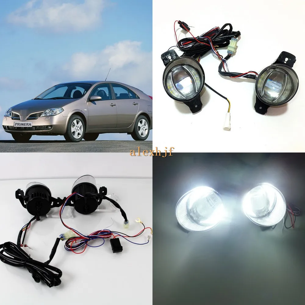 

July King 1600LM 24W 6000K LED Light Guide Q5 Lens Fog Lamp+1000LM 14W Day Running Lights DRL Case for Nissan Primera 2001+