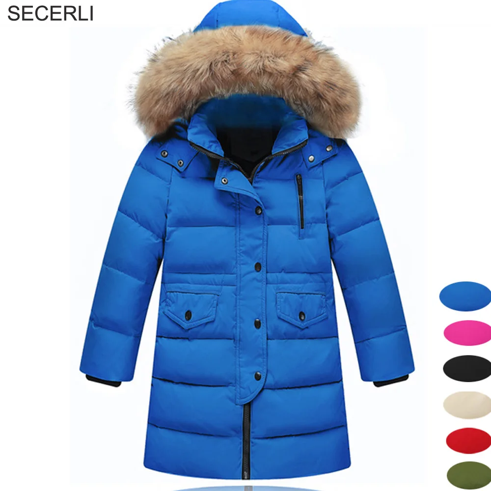 Новое зимнее пуховое пальто для мальчиков теплая обувь на меху с капюшоном