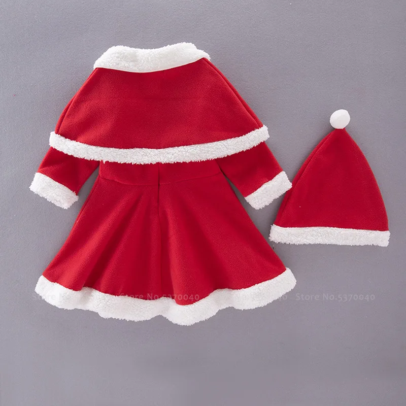 Костюм для костюмированной вечеринки с шапкой Санта Клауса маленьких девочек