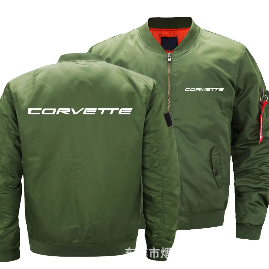 

New High Quality Navy Mens Flying jacket Wintter Warm Slim Fit Fly Pilot jacket Car Logo Print Sweatshirt Hip Hop Male Coat v5c