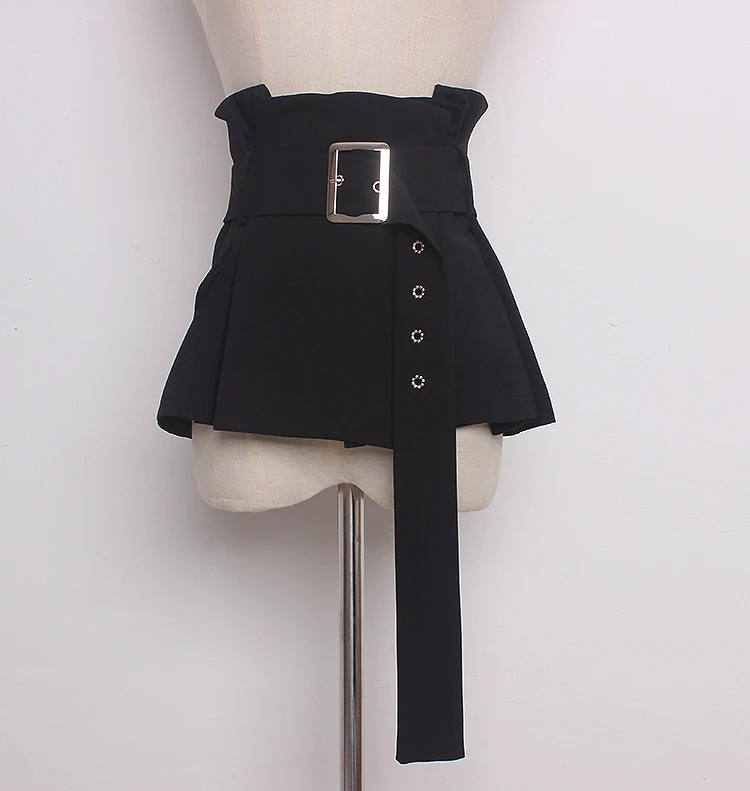 

Women's runway fashion black fabric Cummerbunds female Dress Corsets Waistband Belts decoration wide belt TB1368