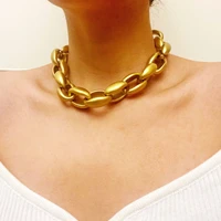 modern jewelry metal choker necklace simply design exaggerated vintage hip hop acrylic chain necklace for women party gifts