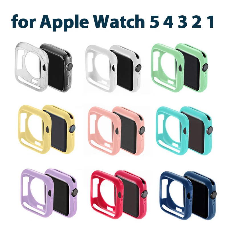Чехол для часов Apple Watch 5 4 3 2 1 40 мм 44 цветные мягкие силиконовые чехлы из ТПУ iWatch Series