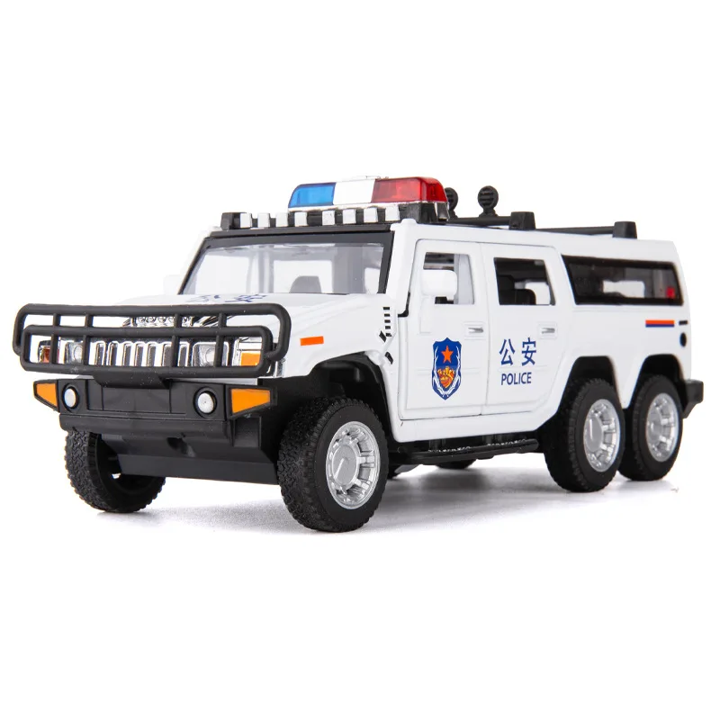 1:32 детский шестиколесный полицейский автомобиль SWAT Hummer модель автомобиля из
