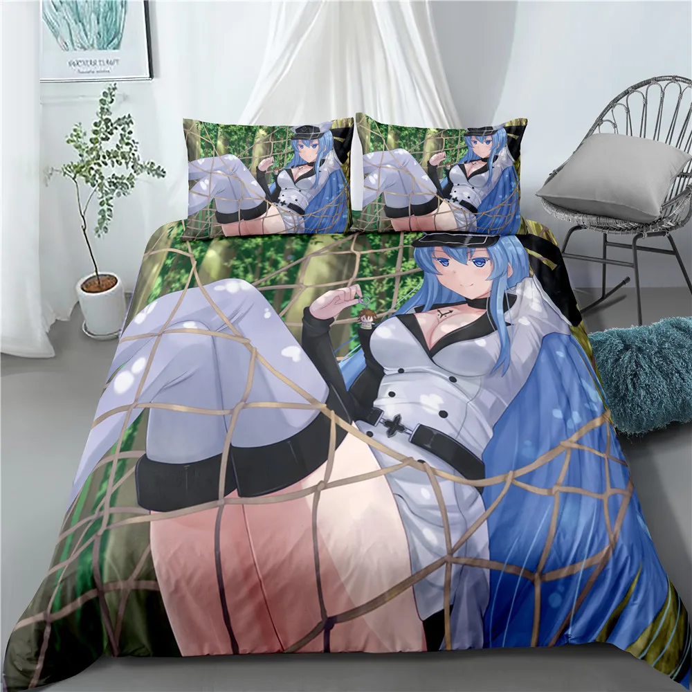 

Anime Akame Ga Kiru 3D Printed Bedding Set Duvet Cover Queen Twin Size for Kids Adults Baby Bedroom Decor