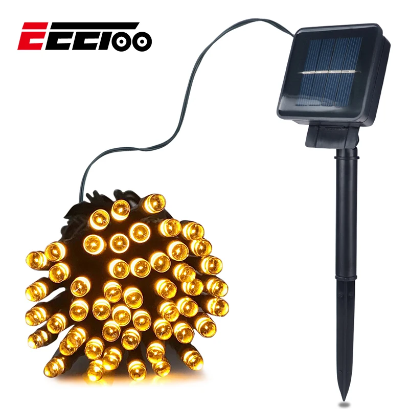 

Рождественская гирлянда на солнечной батарее, уличная гирлянда, лампы на солнечной батарее для украшения свадьбы, сада вечерние, 50/100/200 свет...