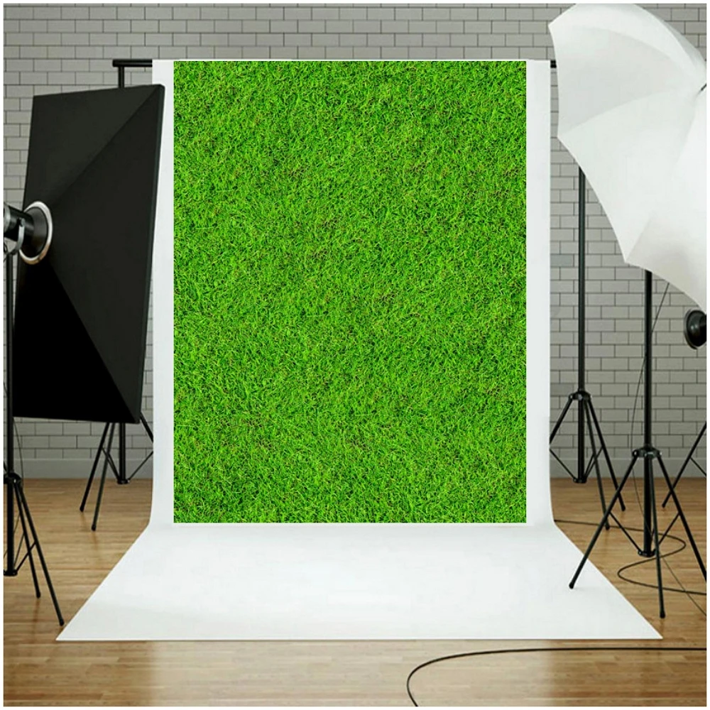 6x10ft Vinyl Pure White Wall Photography Background Green Grass Theme Scene Backdrop for Photo Studio Photocall Background Props