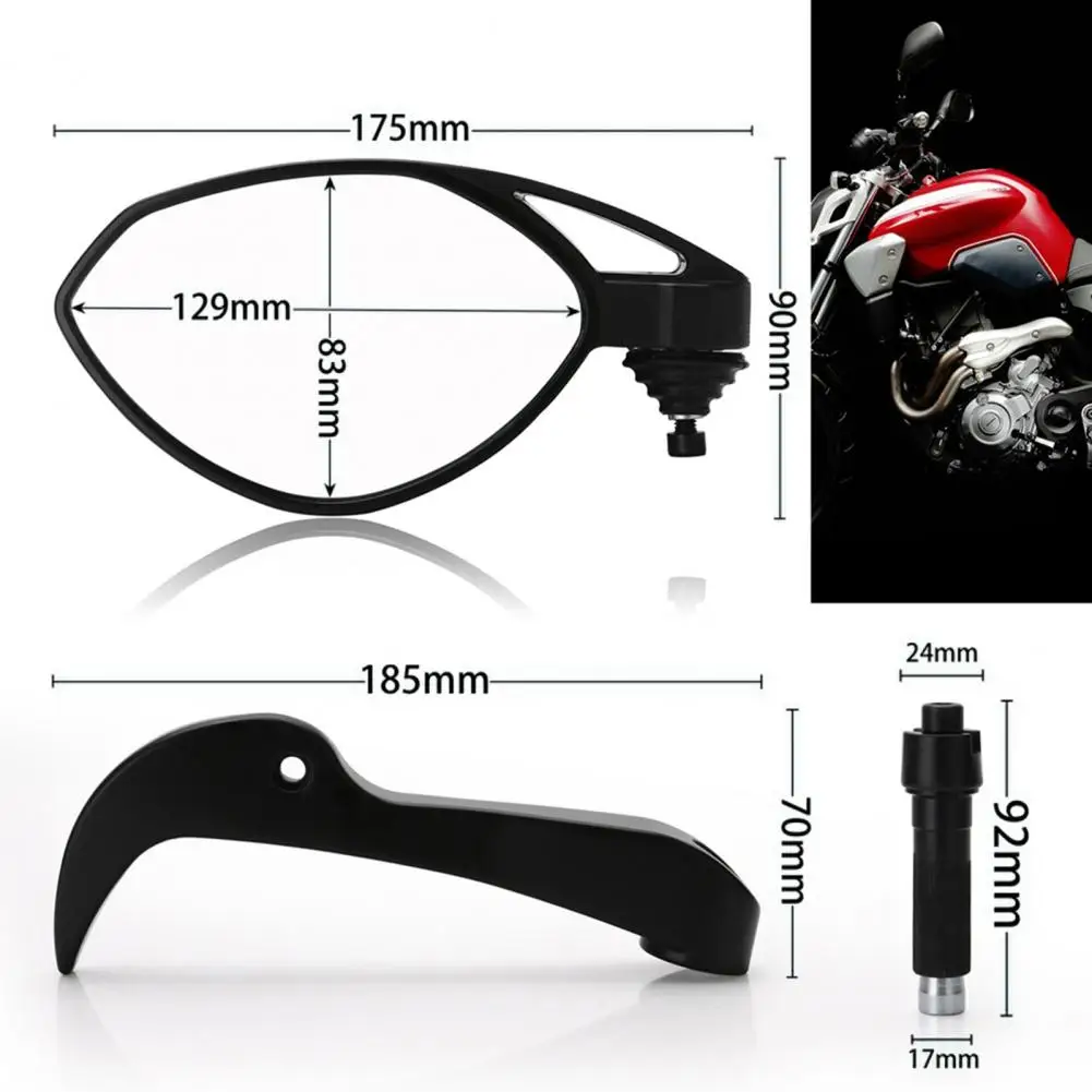 

Side Mirror Easy Installation Compact 22mm Motorcycle Rear View Mirror for Yamaha MT07 R3 R25