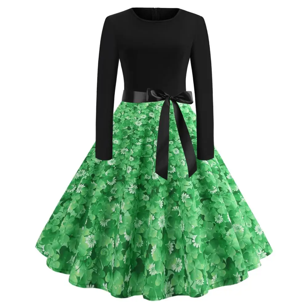 Женское платье с длинным рукавом свободное в европейском и американском стиле