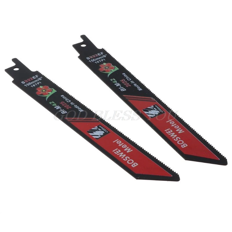2PCS/SET Black Reciprocating Sabre Saw Blades for Cutting Metal Professional S922EF Accessory Kit Tool