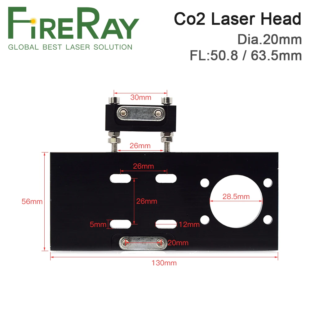 Лазерная головка FireRay CO2 для фокусного объектива диам.20 fl. 63 5 мм зеркальное