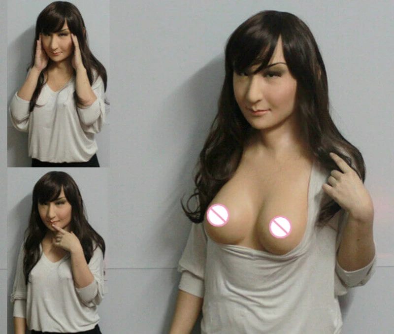 Dress Up Woman Headgear Crossdresser Silicone Breast C Cup Fake Breast Transgender Suit Realistic Skin Touch Sexy Bra