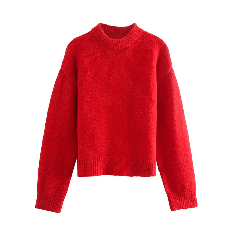 

Fannic 2020 Зимний новый модный нечеткий однотонный Свободный вязаный пуловер с длинным рукавом и круглым вырезом свитер женский зимний