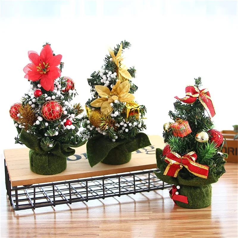 

20CM Table Christmas Tree Decoration Light Pine Tree Mini Xmas Tree Christmas Decoration New Year Gift