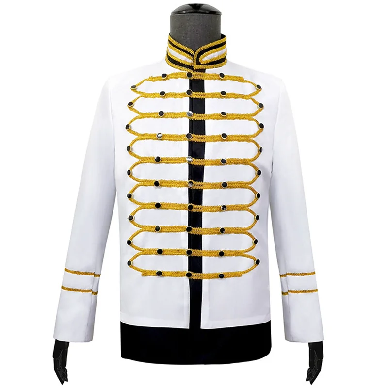

Renaissance Medieval Cosplay Mbroidery King Prince Long Sleeve Victorian Party Jacket Men Halloween Performance Customes