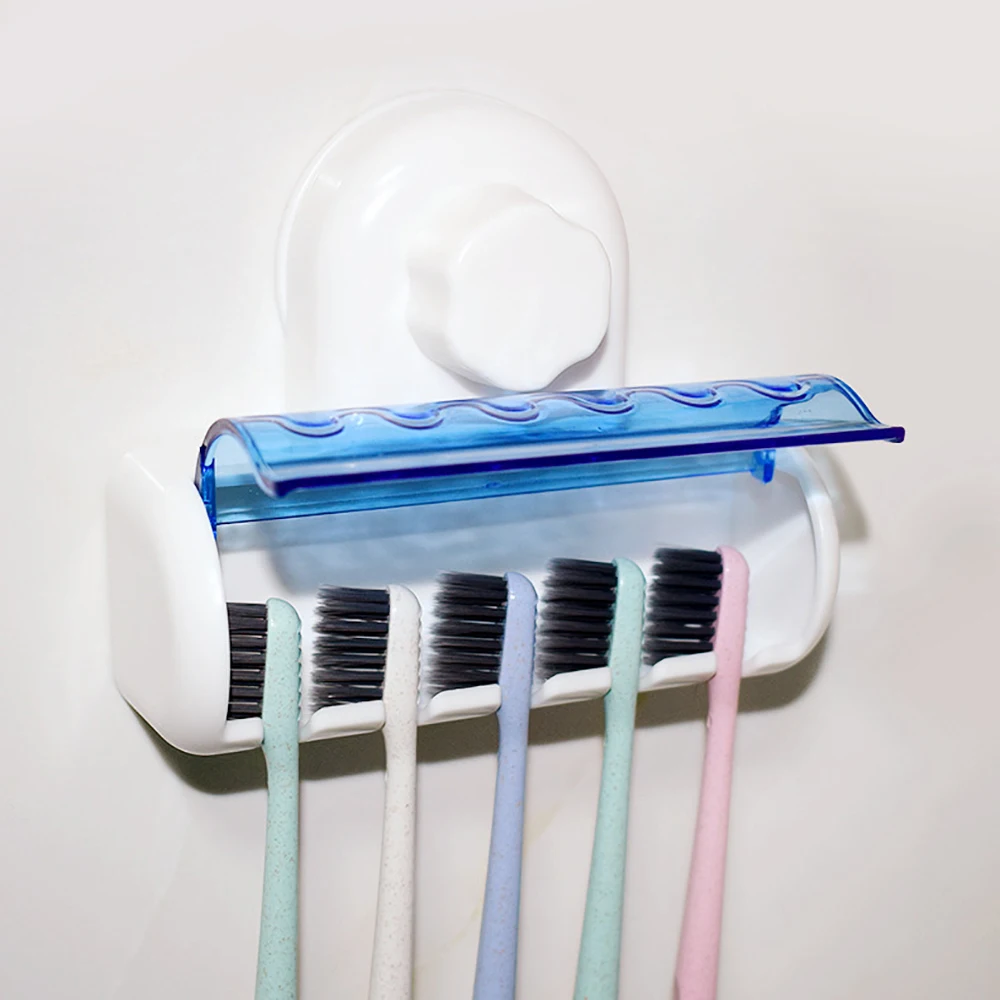 5 отверстий на присоске Зубная щётка держатель для Хранения Настенное Крепление