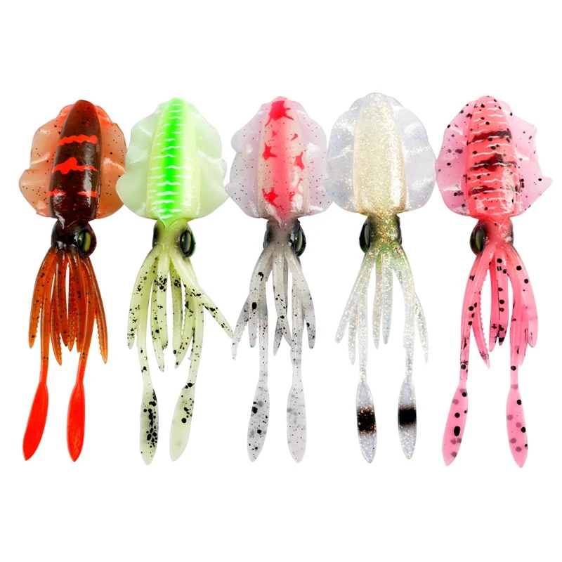3 шт./лот рыболовная Мягкая приманка осьминог юбки морская воблер светящаяся