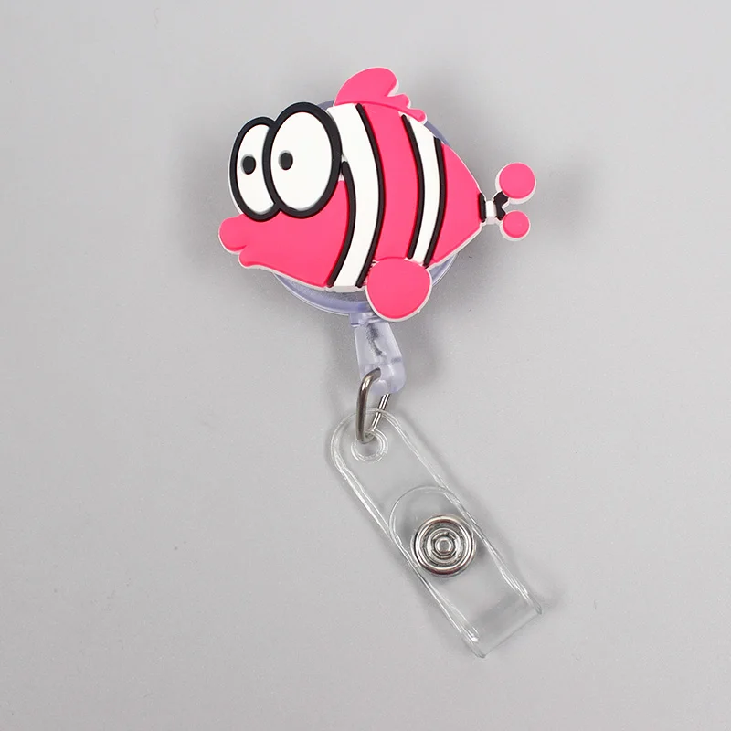 6 Creative Ocean Fish Clown Retractable Boy Starfish Turtle Card Holder Badge Reel Nurse Exhibition Enfermera Girl Name Card Chest - Цвет: 6