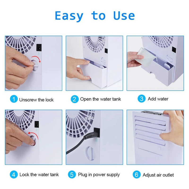 

Mini Air Conditioner Fan Personal Air Cooler Cooling Humidifier Purifier Air Cooling Fan USB Portable Air Cooler For Home Office