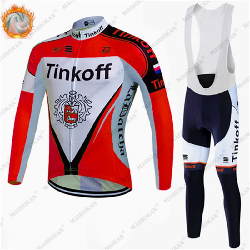 

NEW Saxo Bank Tinkoff Cycling Jersey Winter Set Cycling Clothing Road Racing Bike Suit Thermal Fleece Tops Maillot Ropa Ciclismo