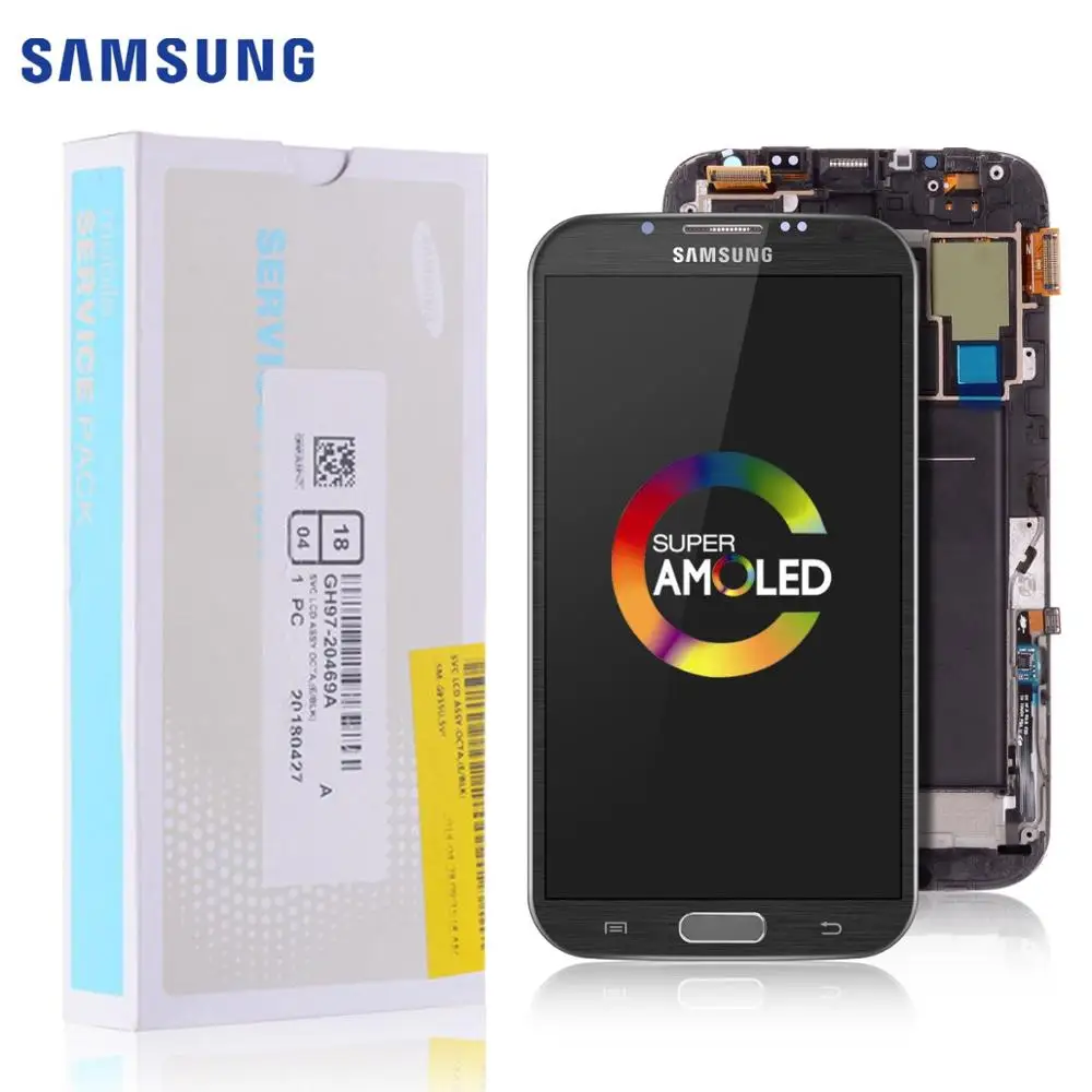 100% Оригинальный AMOLED дисплей для SAMSUNG Galaxy Note 2 lcd сенсорный экран дигитайзер с