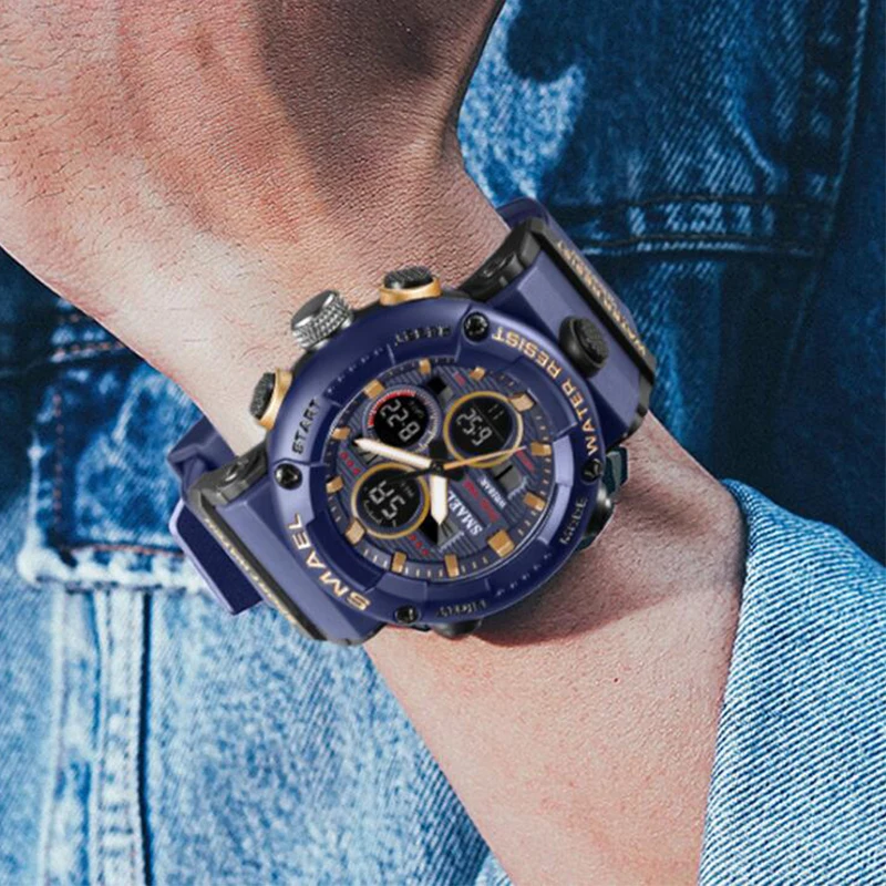 

Men's watches new waterproof LED multi-function digital watch stopwatch large dial clock relogio masculino men's quartz watch