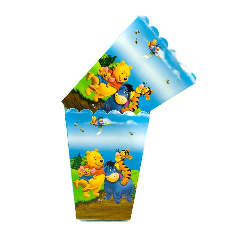 Коробка для попкорна в виде медведя Винни 6 шт.|Подарочные сумки и упаковка| |