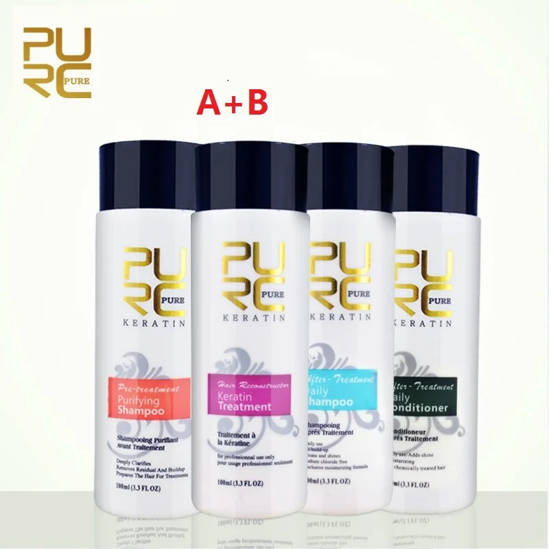 Бразильский Кератиновый лечебный шампунь PURC для восстановления поврежденных