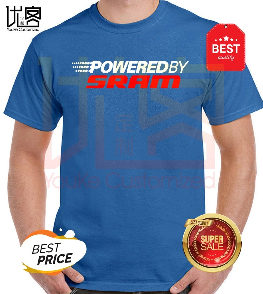 Футболка мужская с логотипом Sram винтажная тенниска из хлопка приталенный силуэт