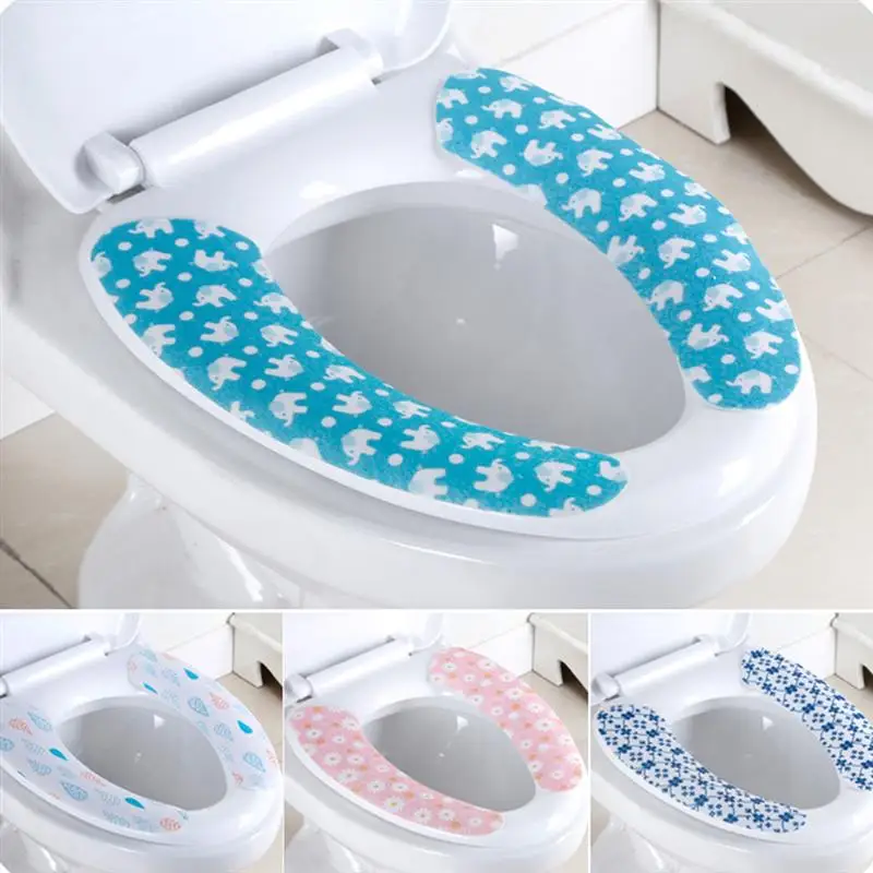 5 пар липких моющихся мультяшных накладок теплое сиденье для туалета умывальника