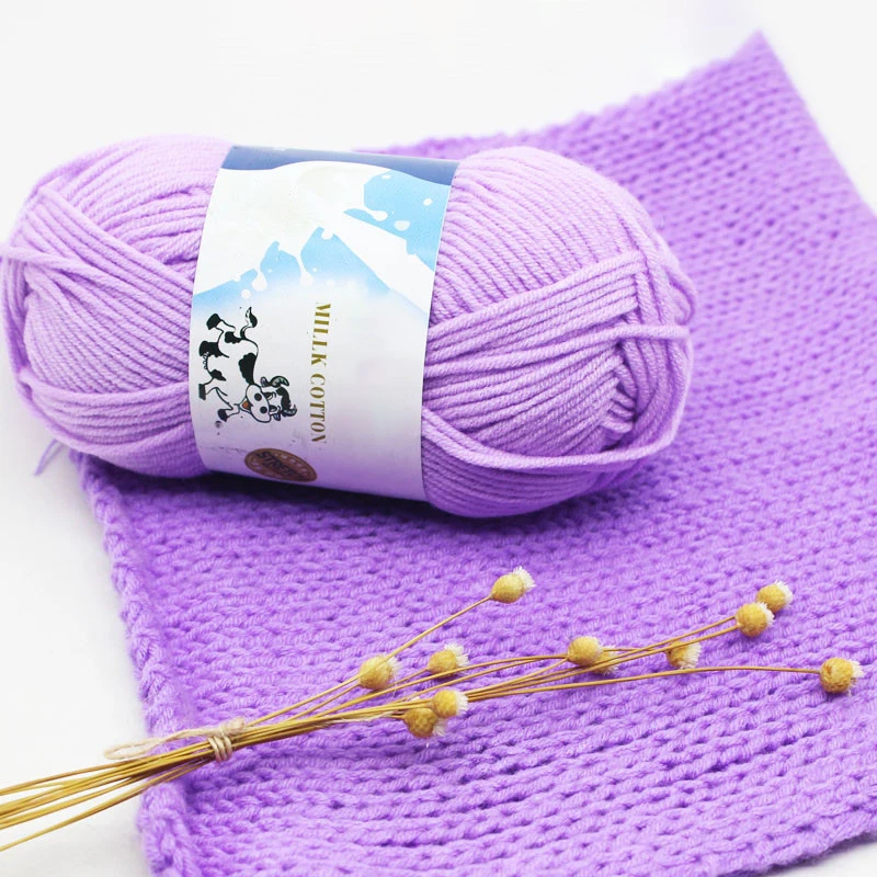 50g Soft Milk Cotton Crochet Yarn for Knitting Anti-Pilling High Quality Hand Knitted Thread Cardigan Scarf Hat Sweater Doll | Дом и сад