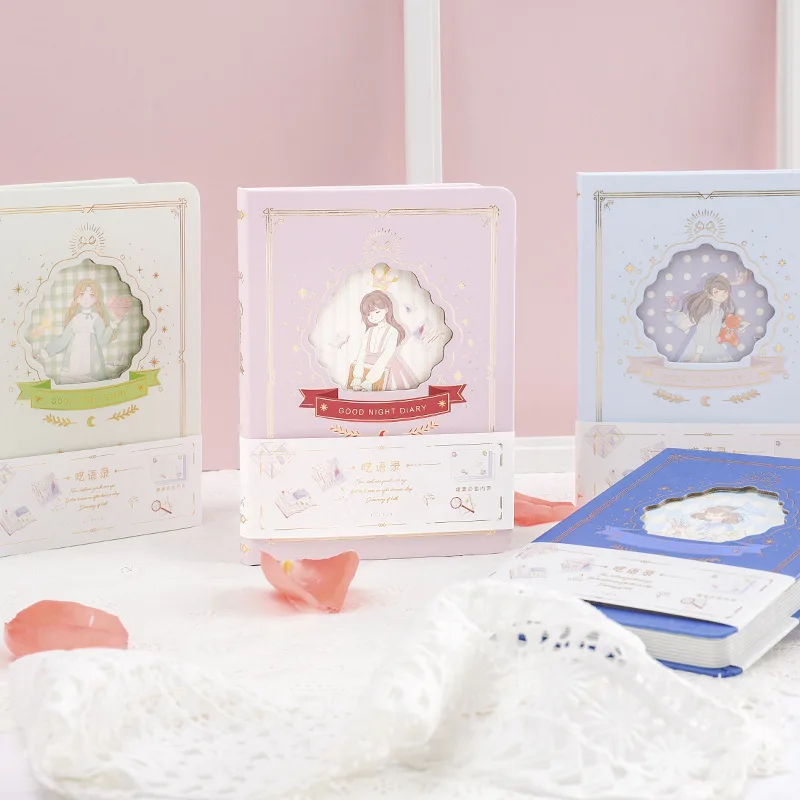 

Cute Girl Diary 130mm*180mm Lined+Grid Paper Colorful Pages 112 Sheets