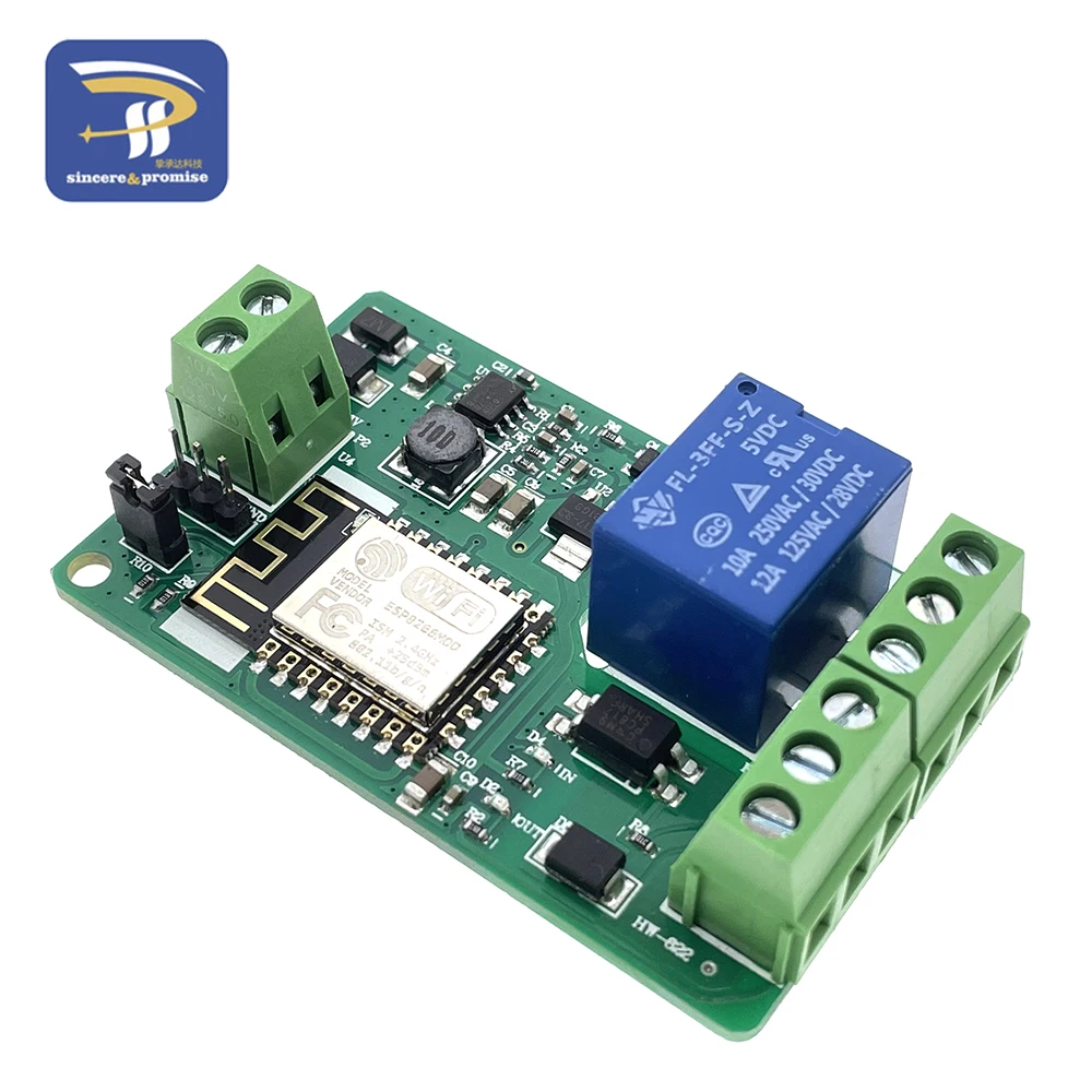 Зеленый ESP8266 реле WI FI модуль 10A 220V Сетевой Вход DC 7V ~ 30 в 4 слоя доска телевизоры