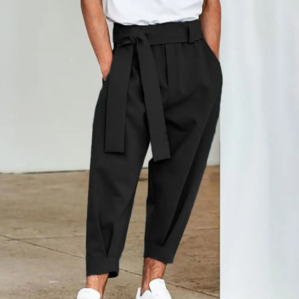 

Quick Dry Fabulous All Match Skin-friendly Cropped Trousers Casual Sweatpants Solid Color for Home