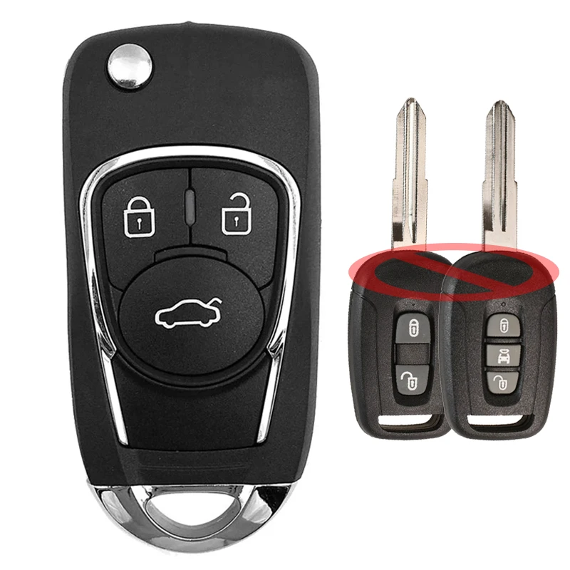 Keyecu-llave de coche remota para Chevrolet Captiva, 96628228, 2/3 botones, 433MHz, Chip ID46, actualizado, 2006, 2007, 2008, 2009, 2010
