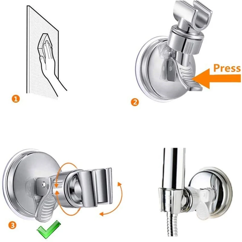 

Shower Hose Head holder, punch-free Bathroom sprinkler, Shower base, Suction Cup Shower bracket, Universal Adjustable Bracket