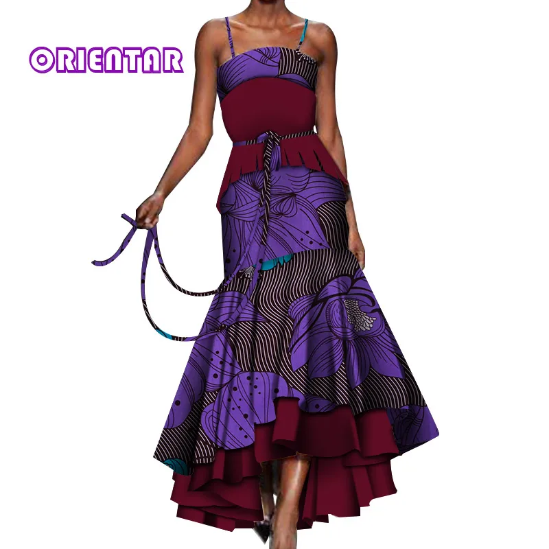 African Dresses for Women Sexy Off Shoulder Ankara Style Dress Wedding Party Lady African Print Long Maxi Dresses WY4232