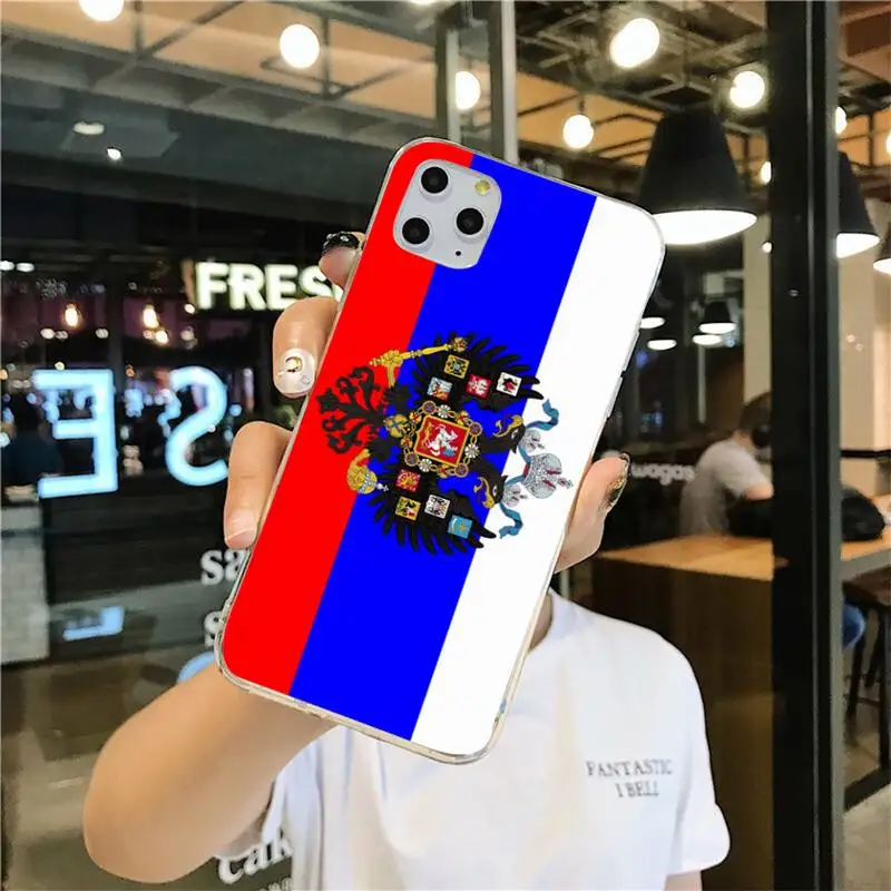 YJZFDYRM чехол с российским флагом для мобильного телефона iPhone 11 pro XS MAX 8 7 6 6S Plus X 5S SE 2020