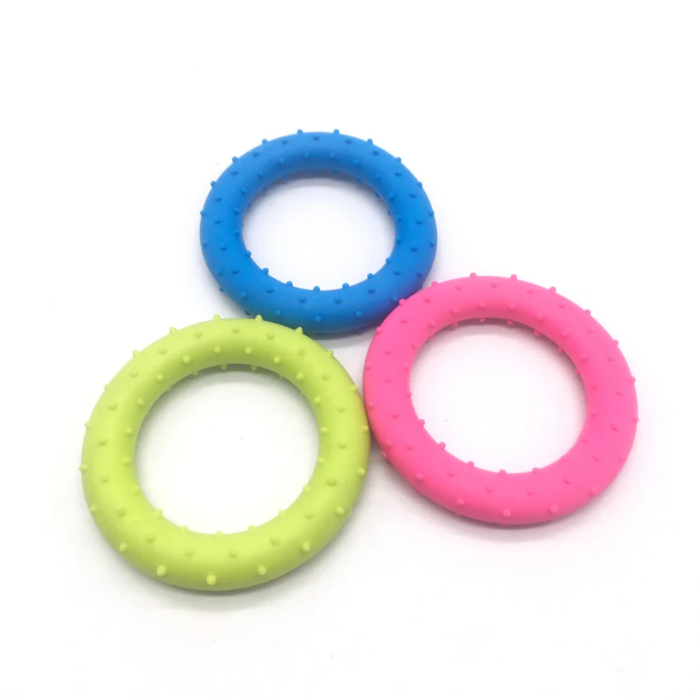 

Pet Supplies Dog Biting Rings Pet Rubber Molar Toy Puppy Cleaning Tooth Chew Toys Bite-Proof Dogs Tricolor Circle Ring Toy