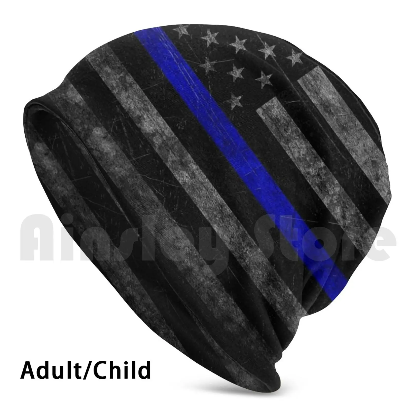 

Thin Blue Line Flag Us Beanies Pullover Cap Comfortable Thin Blue Line Flag Usa Us United States Beanie